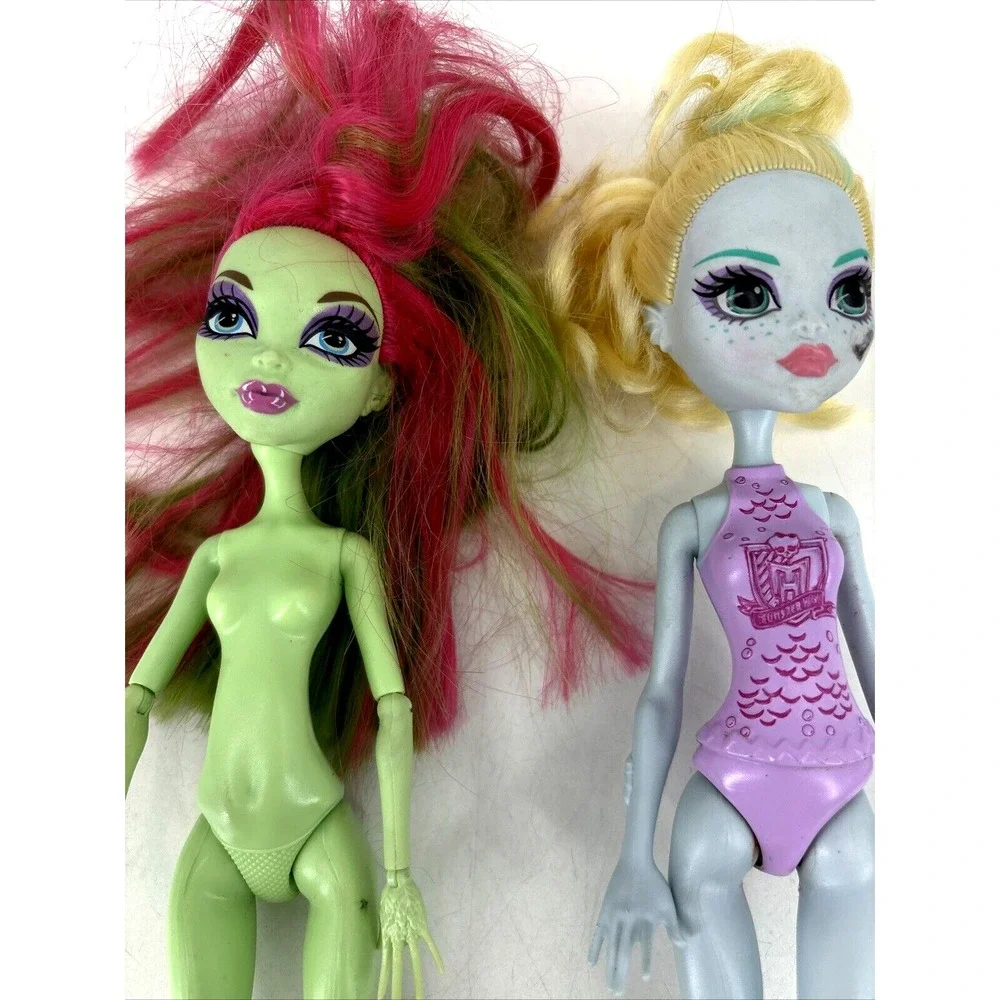 Monster High Doll LOT Venus‎ McFlyTrap Nude 2008 & Laguna Blue Doll 2015 AS IS